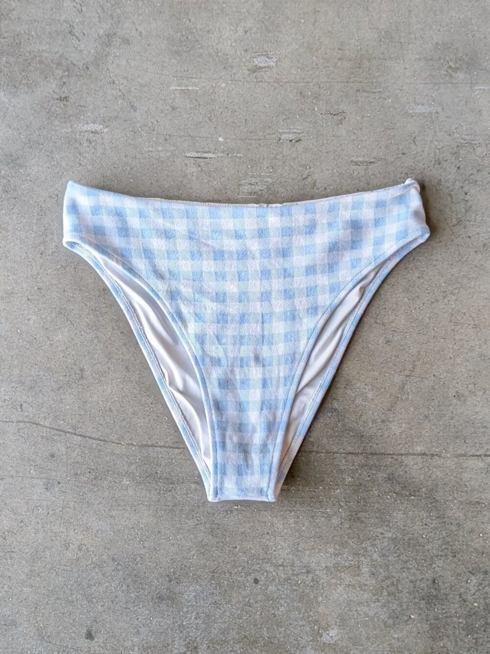 Frankies Bikinis Jenna High Waist Bikini Bottom in Bluebell large BOTTOM ONLY - Picture 2 of 8